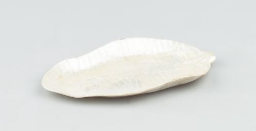 Miska z perleti bílá,14,5x8,5cm,  perleť -  pryskyřice