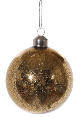 Christmas glass ornament, gold