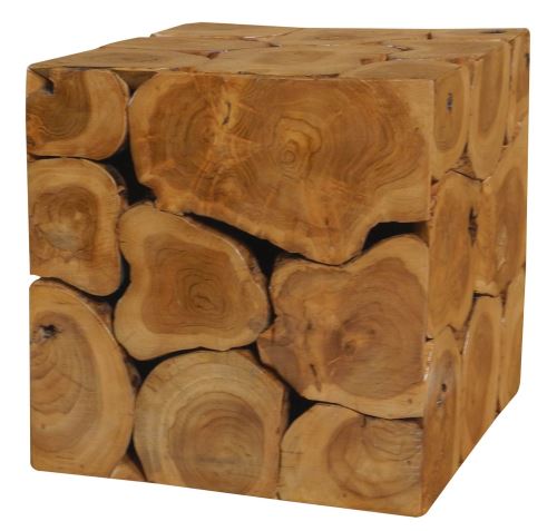 Stolička z teaku, 40x40x40cm, přírodní teakové dřevo