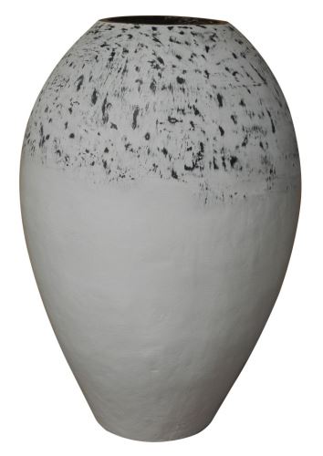 Terakotová váza bíla Dodo, 60x60x103cm