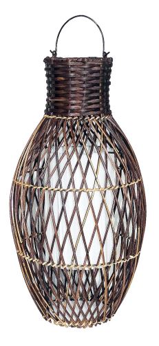 Závěsná lampa Bamboo,  hnědo-bílá 20x20x36cm,  bambus - Látka