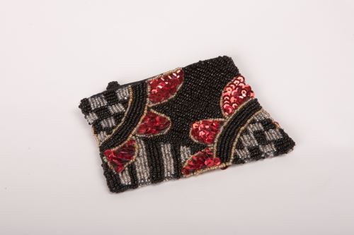 Wallet with floral sequins
