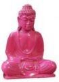 Meditating buddha,  pink, fiber glass