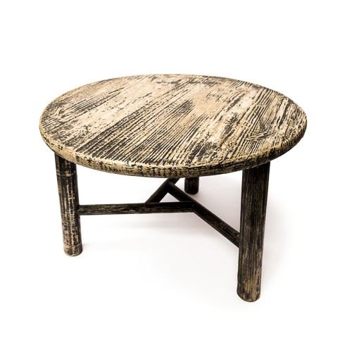 Low exotic wood table, 60x60x40 cm, black exotic wood