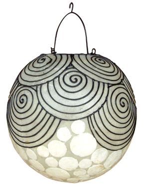 Pendant lamp from mother of pearl