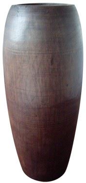 Váza přírodní z exotického dřeva, 22x22x54cm,  hnědá,  exotické dřevo