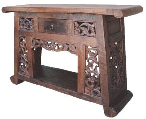 Carved console form exotic, 125x40x80 cm, exotic wood