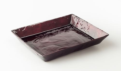 Tray of nacre of Burgundy large, red-brown