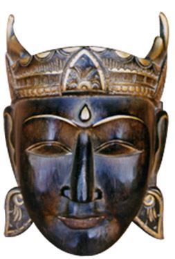 Maska balinéského muže, hnědé dřevo