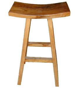 Japonská barová stolička, 50x33x75cm,  přírodní teakové dřevo
