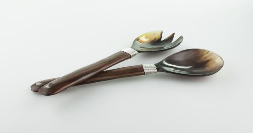Set of salad spoons, brown- pearl