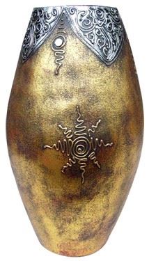 Zlatá váza Bundar, 20x20x40cm, terakota