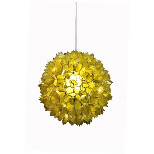 Lotus chandelier from mother of pearl, green