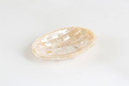 Malá oválná perleťová miska bílá, 9x7cm