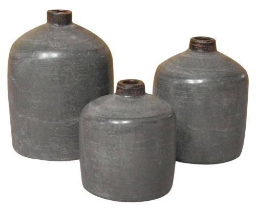 Terracotta vase dark, more sizes,14x14x22cm, grey terracotta