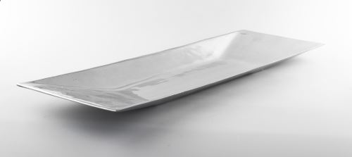 Úzký kovový podnos  stříbrný, 48x14,5cm