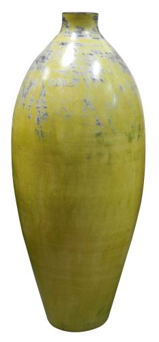 Terakotová mohutná váza Guci žlutá, 37x37x100cm