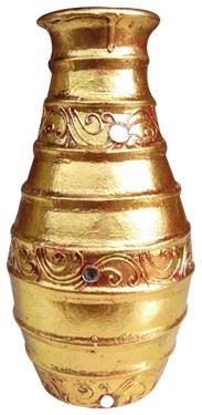 Gold vase Baisa, 15x15x28cm, gold terracotta