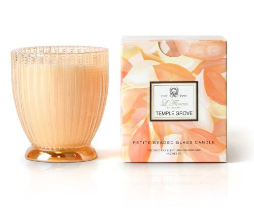 LUXURY CANDLE,  PETIT BEADED GLASS CANDLE 4 oz, Temple grove