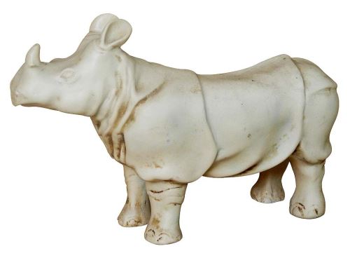 Nosorožec, pryskyřice, 22x8x15cm, béžová