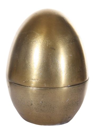 Vajíčko otevírací zlaté, 7,5x7,5x10 cm, Hliník