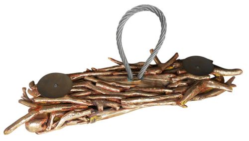Design Candlesick- hanging 59x16x30cm, gold wood