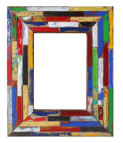 Wooden colorful mirror, 40x4x50, multicolour wood