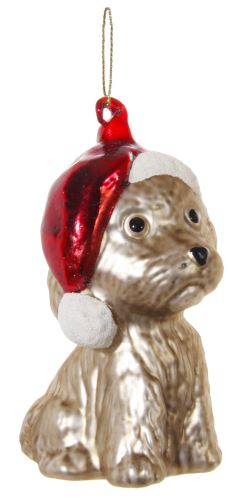 Christmas glass ornament, dog