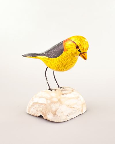 Malý ptáček žlutý,  dřevo