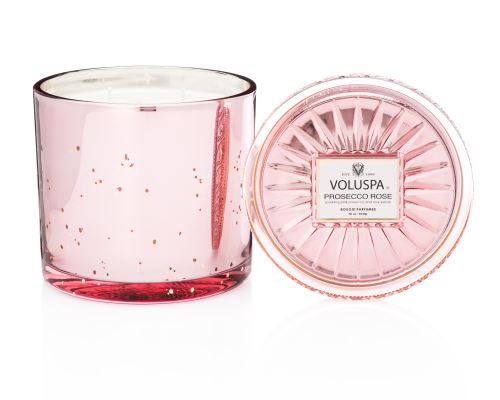 LUXURY CANDLE,  GRANDE MAISON CANDLE WITH LID 36 oz, Prosecco Rose