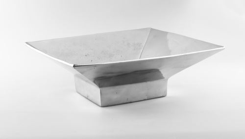 Hliníkový podnos vysoký stříbrný, 25x25cm