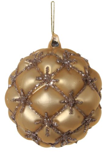 Christmas glass ornament, gold- matt