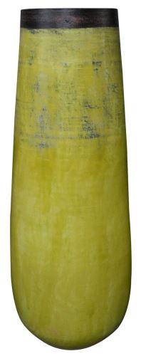 Terracotta masive vase yellow, 40x40x123cm, yellow terracotta