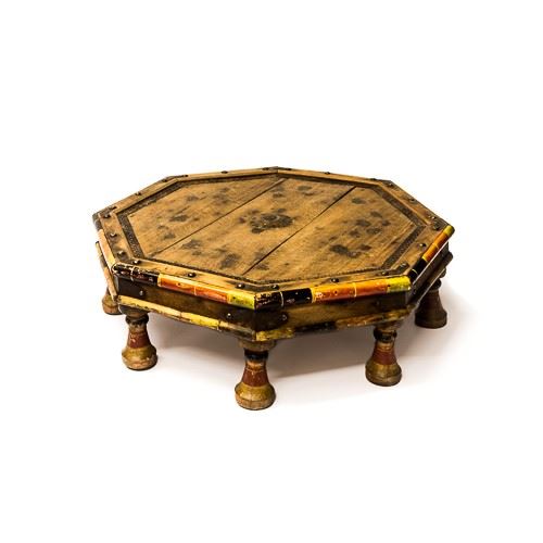 Čajový stolek Batari, 77x77x17cm, vícebarevný,  exotické dřevo