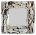 Mirror, frame- driftwood, 41x5x41, brown exotic wood