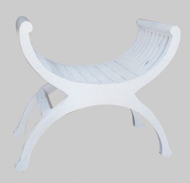 Sesle Cartin from exotic wood, 69x36x58 cm, white exotic