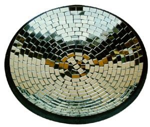 Mozaiková mísa Polos, 30x30x7cm, stříbrno-černá keramika, sklo