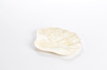 Miska z perleti, bílá 17x14,5 cm,  perleť -  pryskyřice