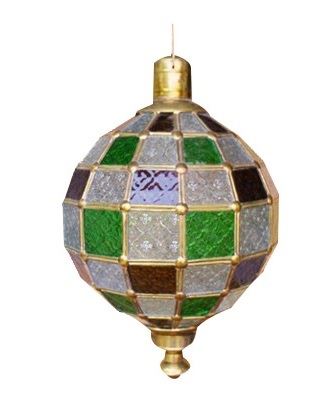 Round Tiffany chandelier, glass, 35x35x55cm