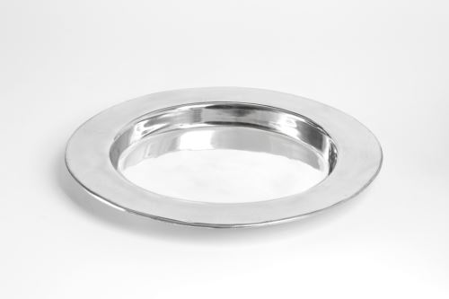 Kovový talíř velký stříbrná, 34,5cm