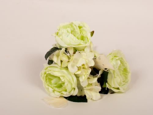 Bouquet of roses, white- green