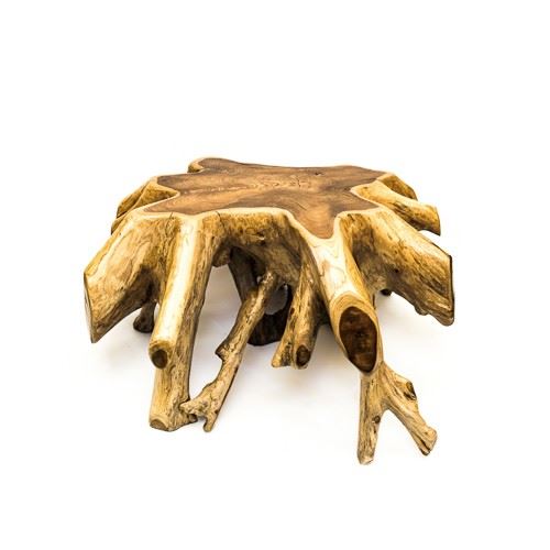 Stolek z kořene teaku, 85x85x43cm,  přírodní teakové dřevo