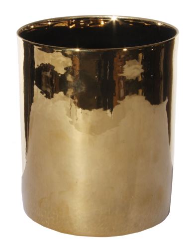 Decorative porcelain conteiner, 10x10x12,5cm, gold- porcelain