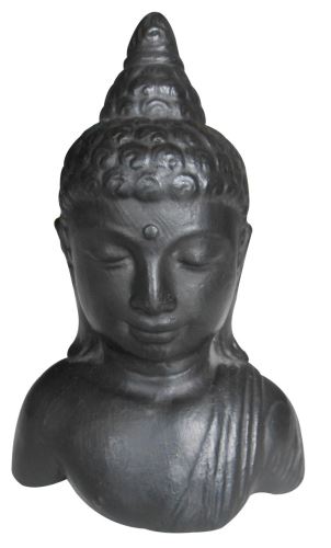 Buddha busta, 13x8x19cm,  tmavá