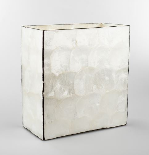 Váza z perleti bílá, 19x10x21cm