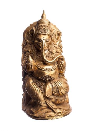 Ganesha, resin, gold- brown, 17x12x35cm, gold fiberglass