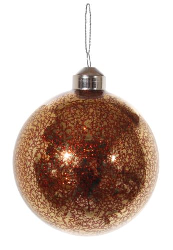 Christman glass ornament, gold-red