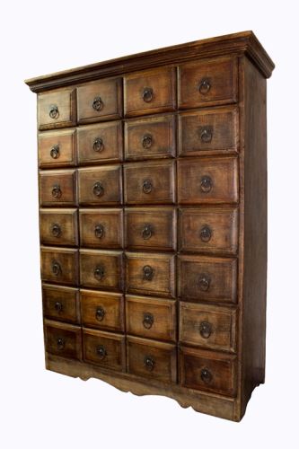 Chest of drawers made of solid wood, 85x32x112 cm, brown exotic wood