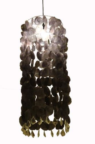 Lustr z perleti s křišťálovými elementy, 40x40x95cm,  šedý