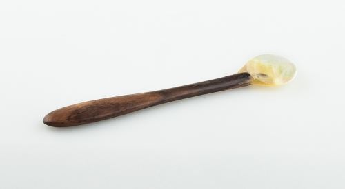 Pearl spoon, brown- white wood